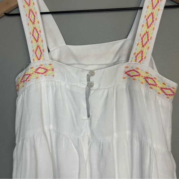 Blue Rain Girl’s Embroidered White Sleeveless Dress, Size 10 - Picture 7 of 11